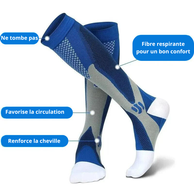 Chaussettes de compression - soulagent douleurs et gonflements des jambes