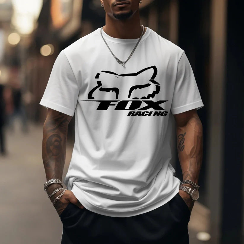 Unisex Loose Fit Racing Print T-Shirt
