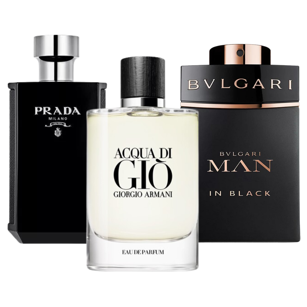 Cofanetto con 3 Profumi: Bvlgari In Black, Giorgio Armani Acqua Di Giò e L’Homme Prada Intense - 100 ml