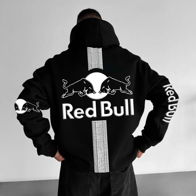 (Puff)Unisex Racing Foam Print Casual Autumn And Winter Oversized Hoodie