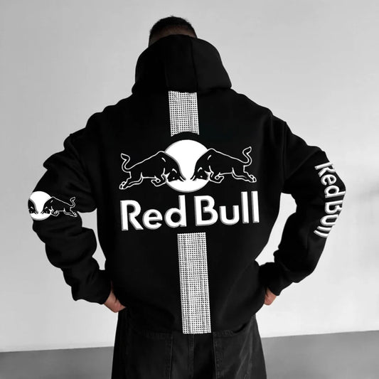 (Puff)Unisex Racing Foam Print Casual Autumn And Winter Oversized Hoodie