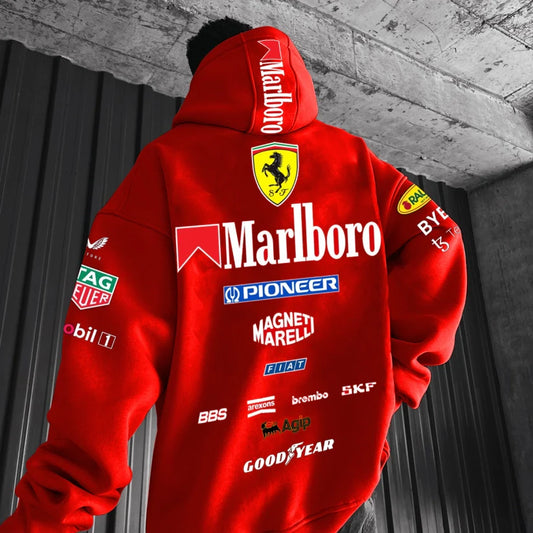 Men's Racing Print Oversized Hoodie