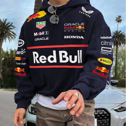 Men's 2025 Newest Retro Racing Print Oversized Hoodie
