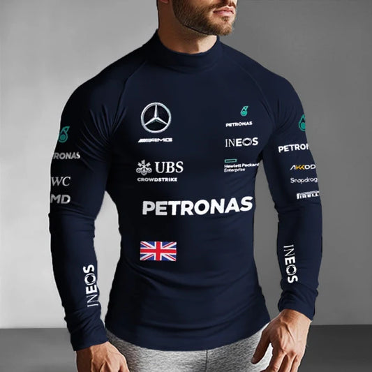 Unisex Racing Team Style Printed Slim Fit Compression Long Sleeve T-Shirt