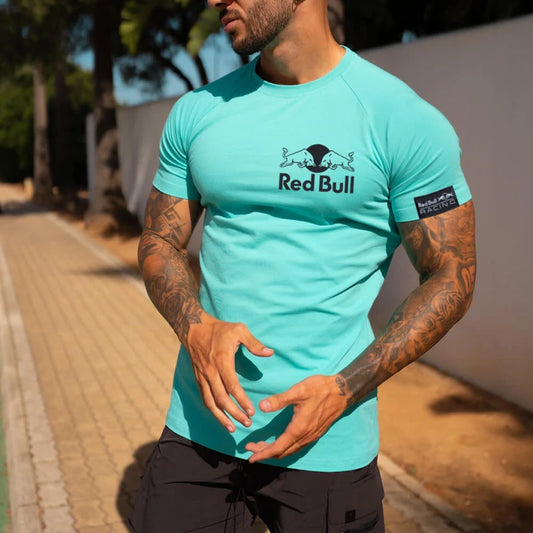 Men's Fitness Racing Logo Printed Functional Quick-drying Tight Sports Short Sleeves
