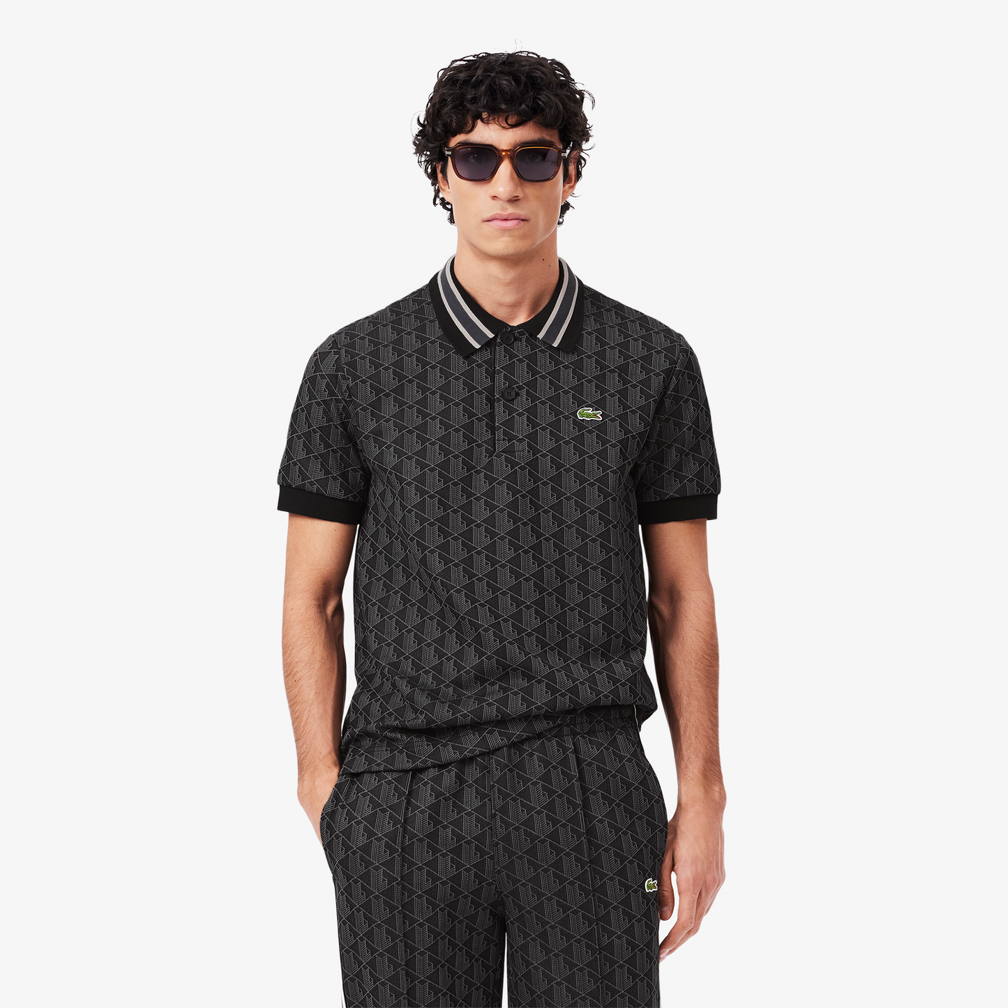[Achetez-en 1, obtenez-en 2] Ensemble polo et pantalon de survêtement monogramme