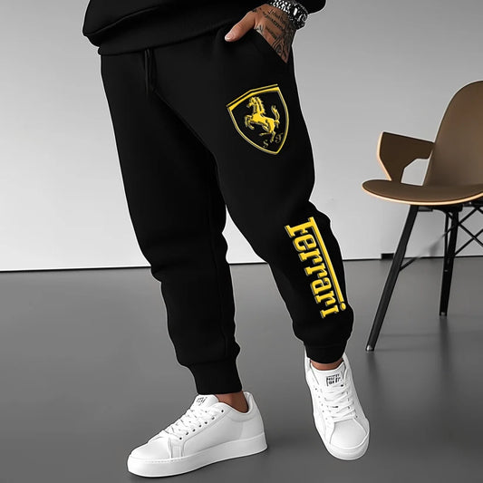 Men's Casual Racing Print Sweatpants