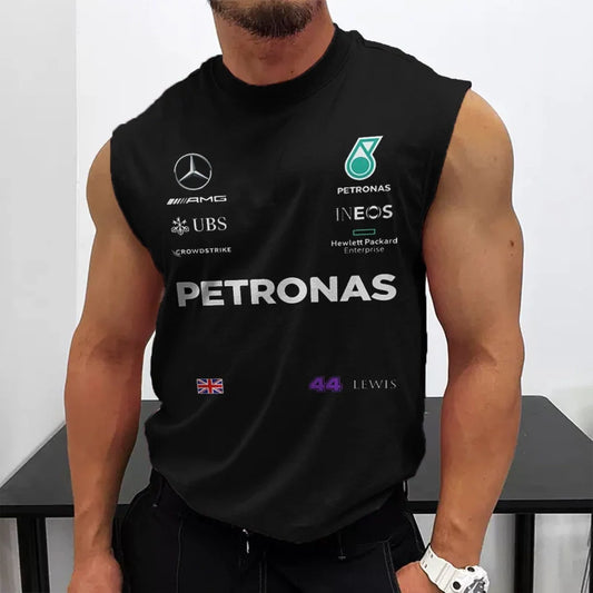 Men's Racing Club Printed Casual Gym Sleeveless Tank