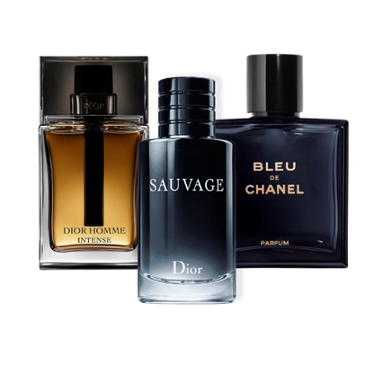 Cofanetto con 3 Profumi: Sauvage Dior, Bleu de Chanel & Dior Homme Intense 100 ml