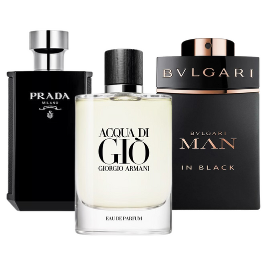 Cofanetto con 3 Profumi: Bvlgari In Black, Giorgio Armani Acqua Di Giò e L’Homme Prada Intense - 100 ml