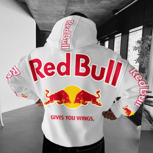 Oversized Hoodie Racing Graphic Print Hooded Sweatshirt