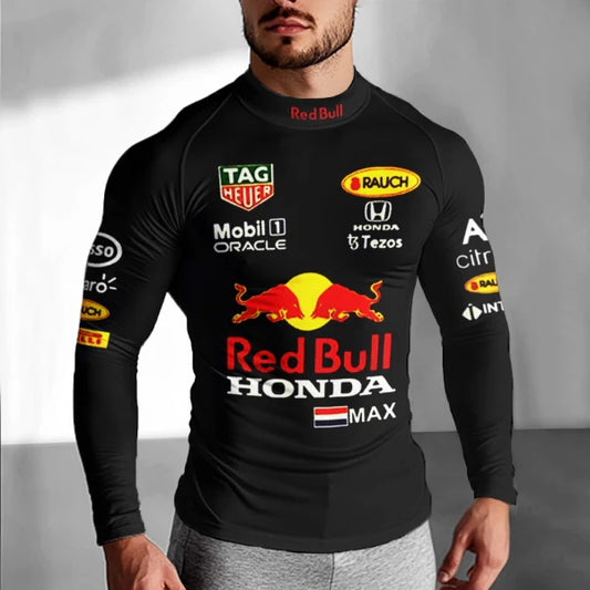 Unisex Racing Print Slim Fit Compression Long Sleeve T-Shirt
