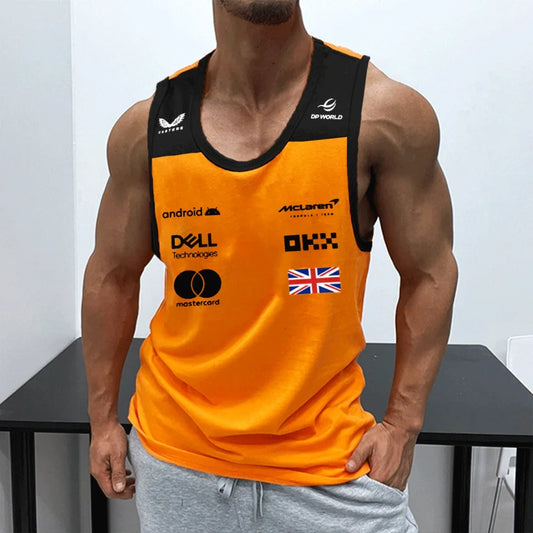 Men's Racing Team Print Sleeveless Tank Top